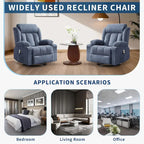 Recliner Chair, Rocking Chairs with Massage and Heat, Side Pockets and Cup Holder