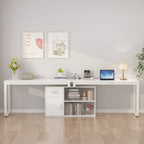 Bureau d'angle réversible blanc pivotant Bureau d'ordinateur