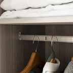 Wardrobe Armoire Wooden Closet Cabinet 6 Storage Cube and Hanging Rod