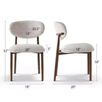 Set of 4 Modern Upholstered Dining Chairs with Curved Backrest, Iron Frame Armless Side Chairs for Dining Room, Kitchen-Panipeachy
