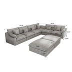 Large Linen Corner Sectional Sofa Couch for Living Room Set
