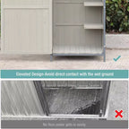 Outdoor Storage Shed with Floor, 68 Tall Garden Tool Shed with Adjustable Shelves