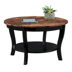 Round Coffee Table with Shelf