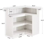 Lantine L-Shaped Home Bar Unit, 4-Tier Corner Liquor Bar Table with Storage Shelves and Wine Glasses Holder for Home Pub