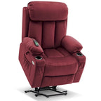 MCombo Large Power Lift Recliner with Extended Footrest for Big and Tall Elderly People, Hand Remote, Cup Holders, Fabric 7426