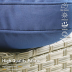 HOOOWOOO 2-piece High Back Wicker Rattan Outdoor Patio Chair Set