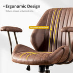 Chaise de bureau ergonomique en suède avec support lombaire