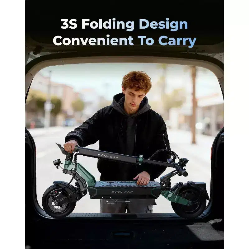Monopattino elettrico ECOLEAP L7 per adulti, motore di picco 1500W, 45 km/h, autonomia 80 km, doppia sospensione, freni a disco anteriori e posteriori, UL