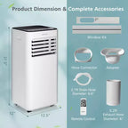 Costway 8000 BTU Portable Air Conditioner 3-in-1 Air Cooler with Fan Dehum Sleep Mode