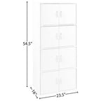 Hodedah HID44 Heavy Duty 8 Door Floor Mount Enclosed Multipurpose Storage Bookcase Cabinet for Home and Office, Beech Wood Finish