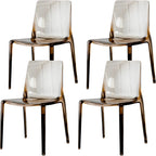 Amber Acrylic Armless Low Back Dining Chair