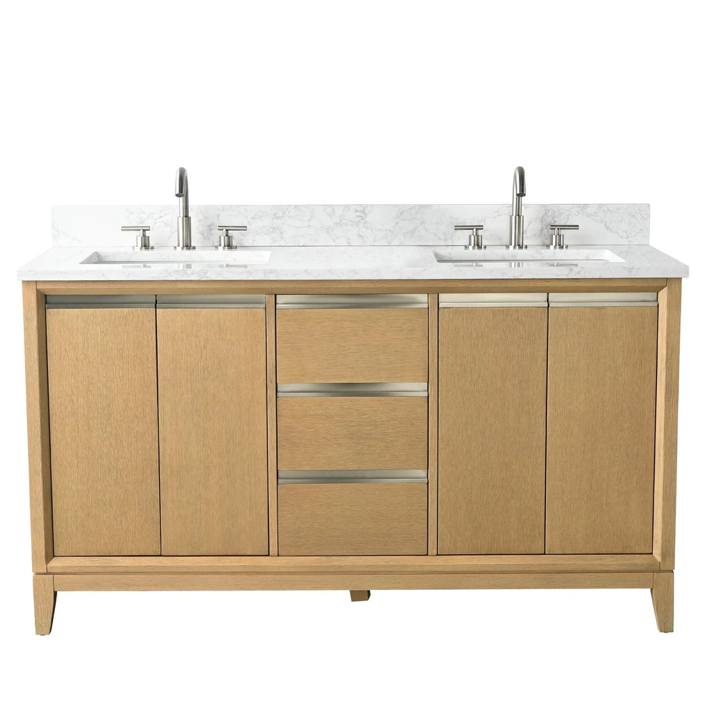 Vanity Art Bathroom Vanity with Ceramic Sink and Engineered Marble Top