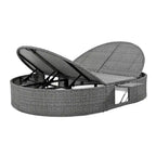 Outdoor Sun Bed Patio 2-Person Daybed with Cushions and Pillows