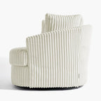 2 Set Oversized 43 W Plush Corduroy Swivel Barrel Chair with Pillows