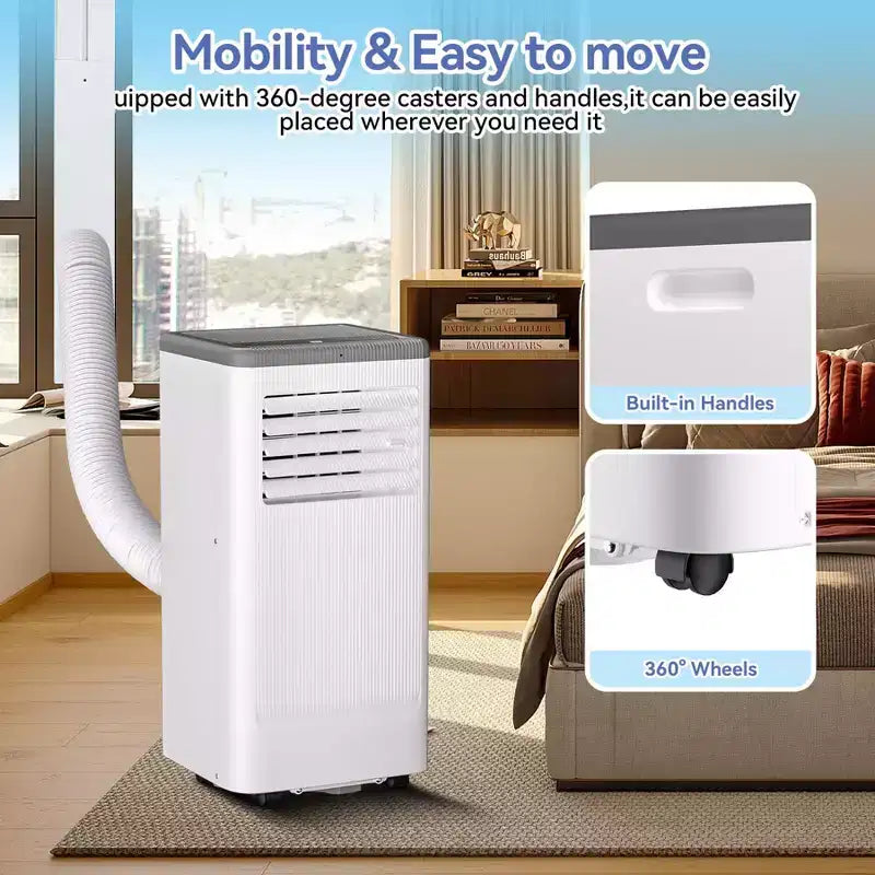 Condizionatori portatili, Flarhetoric 10000 BTU Raffreddamento/Ventilatore/Deumidificatore 3 IN 1 Unità AC portatile per stanze di 52 M², Unità per ambienti a bassa rumorosità