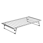 Bellemave Silver Twin Daybed Metal Day Bed Frame with Pop Up Trundle, Metal Sofa Bed with Adjustable Folding Trundle for Bedroom, Living RoomWhite