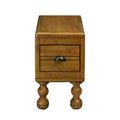 Hostack 23.6'' Vintage Rectangle Wood End Table for Small Spaces and Living Room, Antique Brown