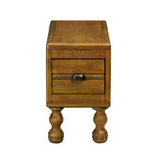 Hostack 23.6'' Vintage Rectangle Wood End Table for Small Spaces and Living Room, Antique Brown