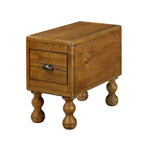 Table d'appoint rectangulaire vintage en bois Hostack 23.6'' pour petits espaces et salons, marron antique