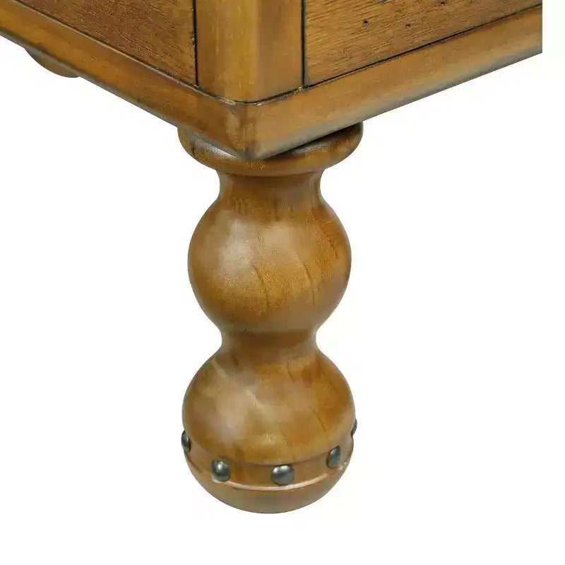 Table d'appoint rectangulaire vintage en bois Hostack 23.6'' pour petits espaces et salons, marron antique