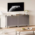 COZONY 32 Fluted Cabinet with 2 Doors & Adjustable Shelves, Mid Century Modern Sideboard Buffet Storage