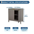 COZONY 32 Fluted Cabinet with 2 Doors & Adjustable Shelves, Mid Century Modern Sideboard Buffet Storage