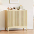 COZONY 32 Fluted Cabinet with 2 Doors & Adjustable Shelves, Mid Century Modern Sideboard Buffet Storage