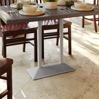 Pied de table double colonne Flash Furniture Palis, hauteur salle à manger, pour plateaux de 76,2 x 121,9 cm, intérieur/extérieur
