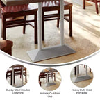 Pied de table double colonne Flash Furniture Palis, hauteur salle à manger, pour plateaux de 76,2 x 121,9 cm, intérieur/extérieur