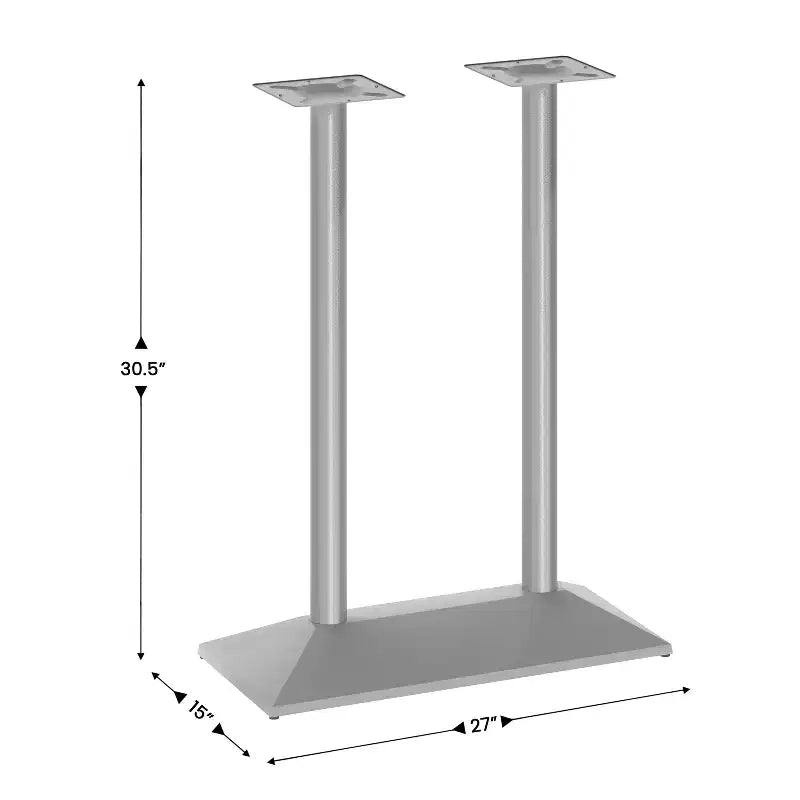Pied de table double colonne Flash Furniture Palis, hauteur salle à manger, pour plateaux de 76,2 x 121,9 cm, intérieur/extérieur