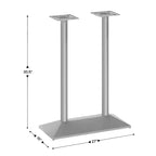 Pied de table double colonne Flash Furniture Palis, hauteur salle à manger, pour plateaux de 76,2 x 121,9 cm, intérieur/extérieur