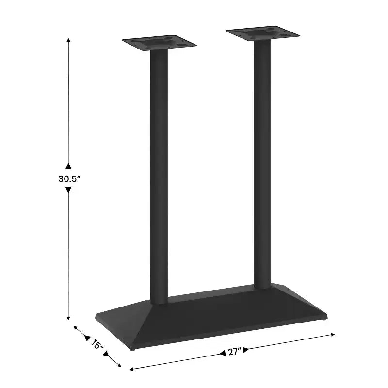 Pied de table double colonne Flash Furniture Palis, hauteur salle à manger, pour plateaux de 76,2 x 121,9 cm, intérieur/extérieur