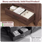 5 Drawer Dresser, 41.3 Tall Ultra-Deep Drawer Dresser, Wooden Closet Storage Chest for Living Room, Bedroom, Entryway