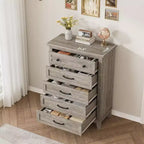 5 Drawer Dresser, 41.3 Tall Ultra-Deep Drawer Dresser, Wooden Closet Storage Chest for Living Room, Bedroom, Entryway