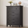 5 Drawer Dresser, 41.3 Tall Ultra-Deep Drawer Dresser, Wooden Closet Storage Chest for Living Room, Bedroom, Entryway