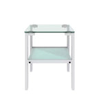Set of 2 Glass Tea Tables - Two-Layer Tempered Glass with Iron Frame for Living Room and Bedroom