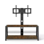 Set of 2 Glass Tea Tables - Two-Layer Tempered Glass with Iron Frame for Living Room and Bedroom