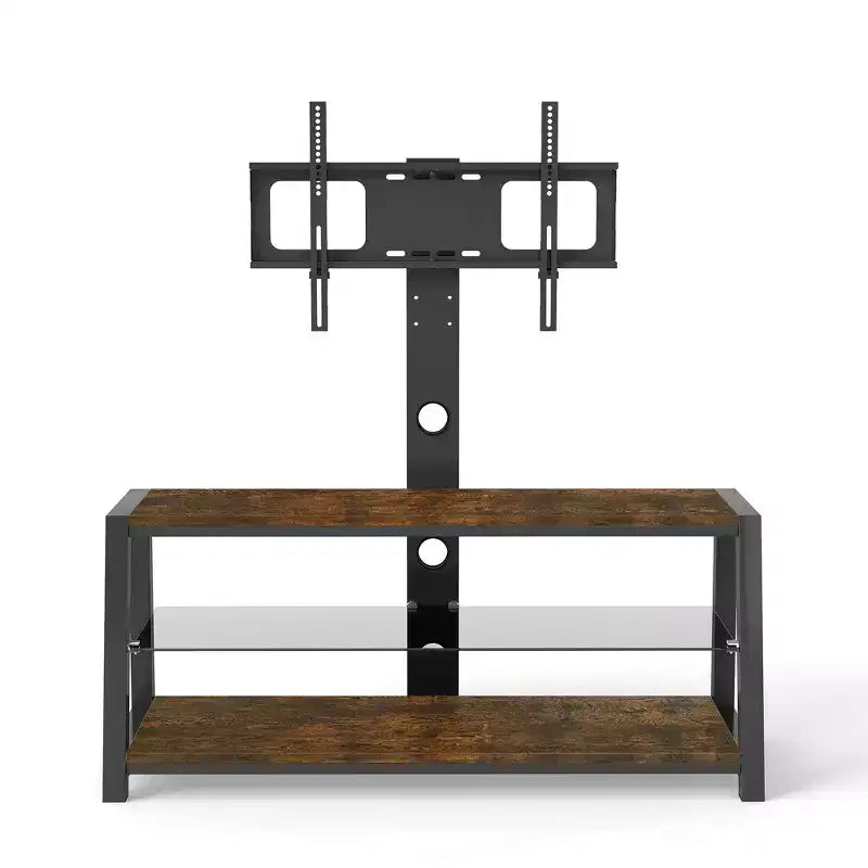 Set of 2 Glass Tea Tables - Two-Layer Tempered Glass with Iron Frame for Living Room and Bedroom