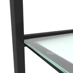 Set of 2 Glass Tea Tables - Two-Layer Tempered Glass with Iron Frame for Living Room and Bedroom