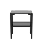 Set of 2 Glass Tea Tables - Two-Layer Tempered Glass with Iron Frame for Living Room and Bedroom