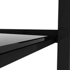 Set of 2 Glass Tea Tables - Two-Layer Tempered Glass with Iron Frame for Living Room and Bedroom