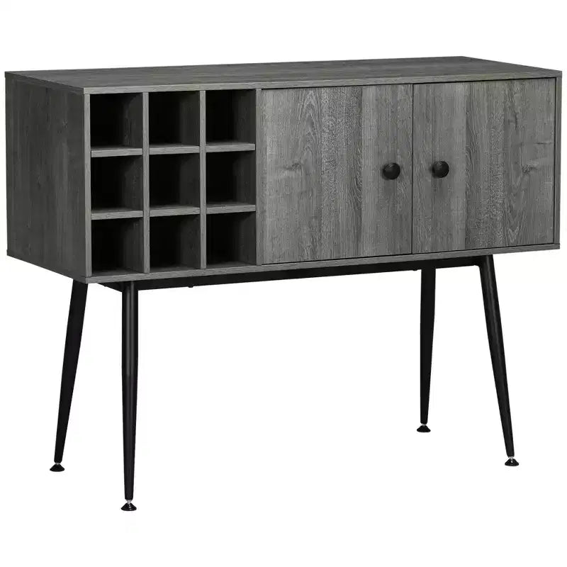 Coffee Bar Cabinet 9-Bottle Wine Rack and Adjustable Shelf, Sideboard Buffet Cabinet Wine Cabinet for Living Room