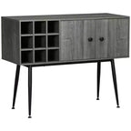 Coffee Bar Cabinet 9-Bottle Wine Rack and Adjustable Shelf, Sideboard Buffet Cabinet Wine Cabinet for Living Room