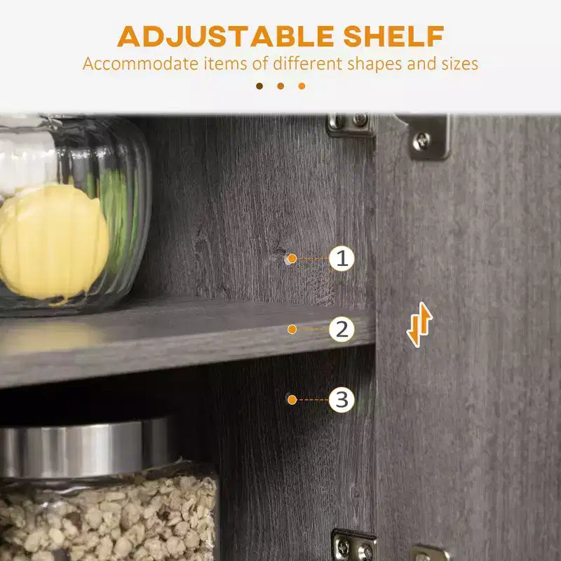 Coffee Bar Cabinet 9-Bottle Wine Rack and Adjustable Shelf, Sideboard Buffet Cabinet Wine Cabinet for Living Room