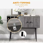 Coffee Bar Cabinet 9-Bottle Wine Rack and Adjustable Shelf, Sideboard Buffet Cabinet Wine Cabinet for Living Room