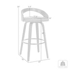HomeStock Sonia Bar Height Barstool in Walnut Wood with Faux Leather