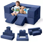 Kids Play Sofa, 6 Pcs Modular Kids Play Sofa Set for Playrooms, Modular Kids Sofa, Toddler Foam Sofa, Convertible Kids Sofa with Removable Sofa Cover