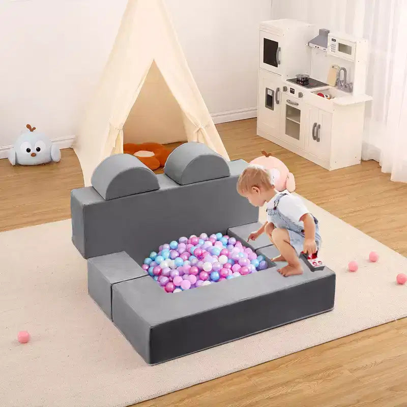 Kids Play Sofa, 6 Pcs Modular Kids Play Sofa Set for Playrooms, Modular Kids Sofa, Toddler Foam Sofa, Convertible Kids Sofa with Removable Sofa Cover