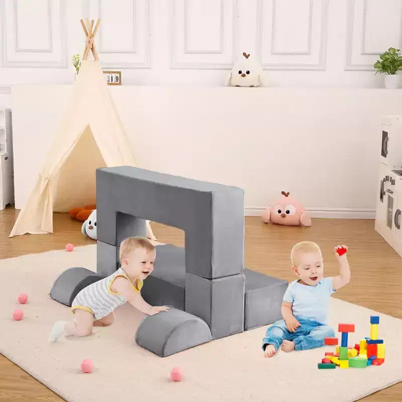 Kids Play Sofa, 6 Pcs Modular Kids Play Sofa Set for Playrooms, Modular Kids Sofa, Toddler Foam Sofa, Convertible Kids Sofa with Removable Sofa Cover