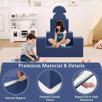 Kids Play Sofa, 6 Pcs Modular Kids Play Sofa Set for Playrooms, Modular Kids Sofa, Toddler Foam Sofa, Convertible Kids Sofa with Removable Sofa Cover